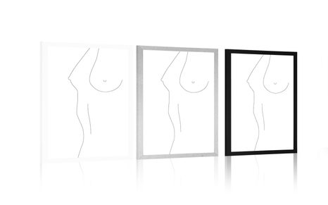 PLAGÁT MINIMALISTICKÁ SILUETA ŽENSKÉHO TELA - ŽENY - PLAGÁTY