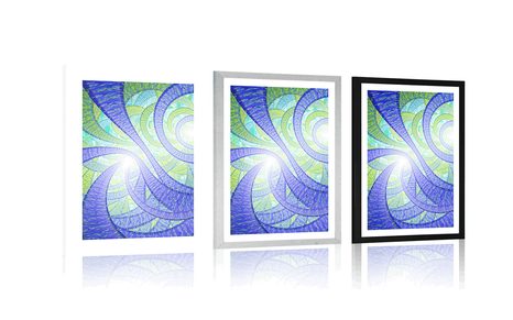 POSTER WITH MOUNT FRACTAL ABSTRACTION - ABSTRACT AND PATTERNED - POSTERS