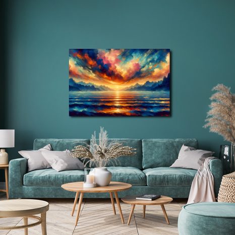 OBRAZ ZÁPAD SLUNCE NAD OCEÁNEM - OBRAZY MOŘE A PLÁŽ - OBRAZY