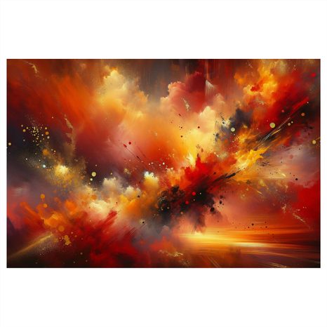 OBRAZ EXPLOZE RUDÉ ENERGIE - OBRAZY ABSTRAKTNÍ TVARY - OBRAZY