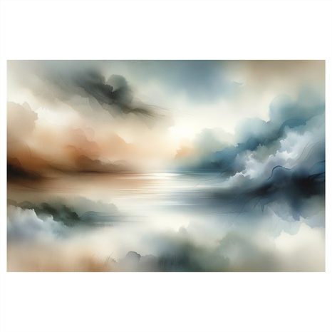 WANDBILD MORGENDLICHER NEBEL ÜBER DEM WASSER - BILDER SEEN - BILDER