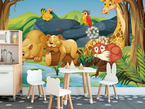 TAPETE WILDE TIERE AM TEICH - TAPETEN - 🔥 TOTALAUSVERKAUF