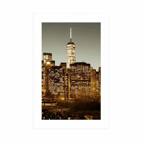 POSTER MIT PASSEPARTOUT ZENTRUM VON NEW YORK - STÄDTE - POSTER