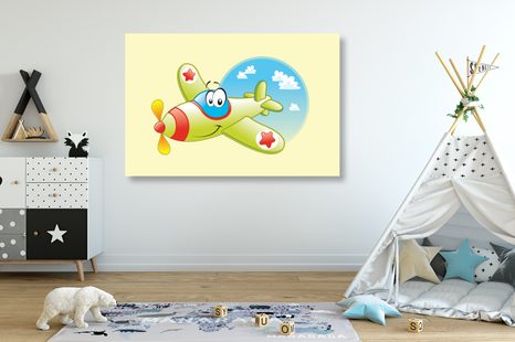 КАРТИНА НА ПЛАТНО – СМЕЛО МАЛЪК САМОЛЕТ - КАРТИНИ ЗА ДЕЦА - КАРТИНИ
