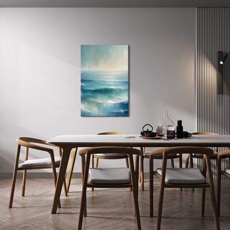 WANDBILD BLAUES MEER BEI SONNENAUFGANG - BILDER MEER UND STRAND - BILDER