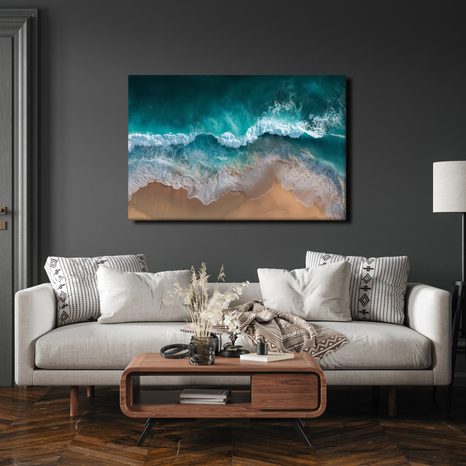 WANDBILD MEERESWELLE UND SAND - BILDER MEER UND STRAND - BILDER
