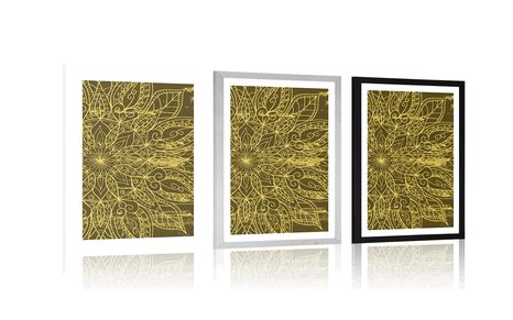 PLAKÁT S PASPARTOU TEXTURA MANDALY - FENG SHUI - PLAKÁTY