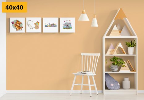 SET OBRAZŮ BAREVNÁ ZVÍŘÁTKA - SESTAVY OBRAZŮ - OBRAZY