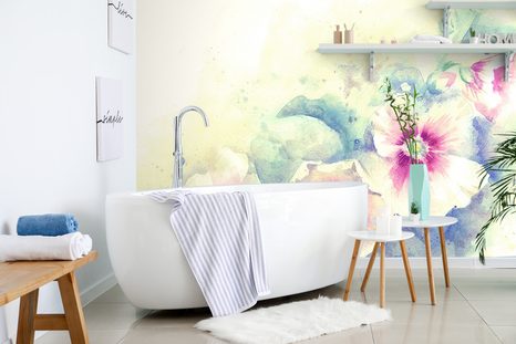 SELBSTKLEBENDE TAPETE AQUARELLILLUSTRATION VON BLUMEN - SELBSTKLEBENDE TAPETEN - TAPETEN