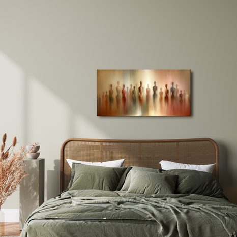 WANDBILD GEHEIMNISVOLLE SILHOUETTEN IM NEBEL - BILDER VON MENSCHEN - BILDER