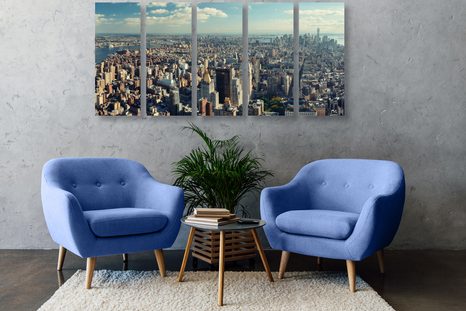 TABLOU 5-PIESE VEDERE FERMECĂTOARE A CENTRULUI DIN NEW YORK - TABLOURI CU ORAȘE - TABLOURI