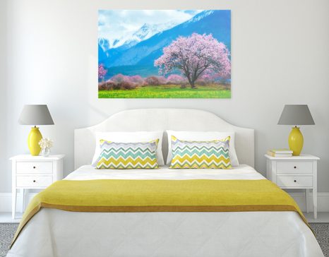 OBRAZ MAGICZNE DRZEWO W ŚRODKU GÓR - OBRAZY PRZYRODY I KRAJOBRAZY - OBRAZY