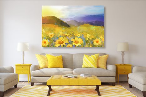 SLIKA POLJE POLNO SONČNIC - SLIKE NARAVE IN POKRAJINE - SLIKE