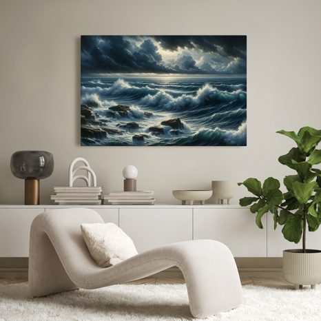 WANDBILD STURM ÜBER DEM MEER - BILDER MEER UND STRAND - BILDER