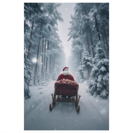 VÁNOČNÍ OBRAZ POHÁDNOVÝ SANTA V LESE - VÁNOČNÍ A ZIMNÍ OBRAZY - PICTURES