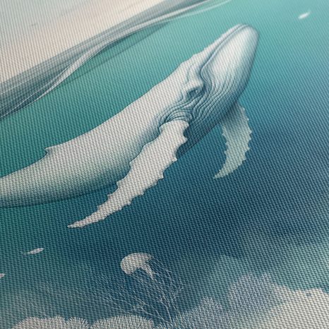 QUADRO SU TELA – BALENA TRANQUILLA SOTTO IL MARE - QUADRI DI BALENE - STAMPE E QUADRI