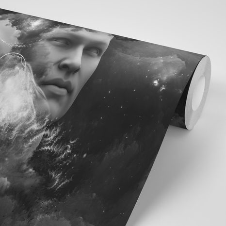 SAMOLEPIACA TAPETA VIRTUÁLNA MYSEĽ V ČIERNOBIELOM PREVEDENÍ - TAPETY - TOTÁLNÍ VÝPRODEJ 🔥