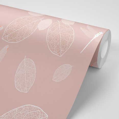 SAMOLEPÍCÍ TAPETA RŮŽOVÉ VÁŽKY V KRUHU MANDALY - SAMOLEPÍCÍ TAPETY - TAPETY