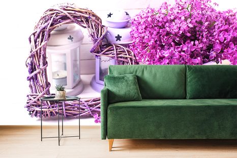 SELBSTKLEBENDE FOTOTAPETE WEIDENHERZ MIT FLIEDER - SELBSTKLEBENDE TAPETEN - TAPETEN