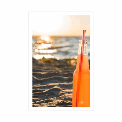 PLAKAT OSVJEŽAVAJUĆE PIĆE NA PLAŽI - PRIRODA - PLAKATI