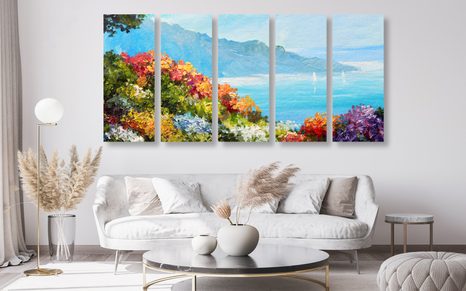 5-RÉSZES KÉP KILÁTÁS A TENGERRE - TERMÉSZET- ÉS TÁJKÉPEK - KÉPEK