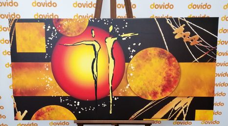 КАРТИНА НА ПЛАТНО – ЕТНО ВЛЮБЕНА ДВОЙКА - АБСТРАКТНИ КАРТИНИ - КАРТИНИ