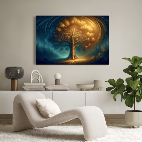 WANDBILD MAGISCHER LEBENSBAUM BEI NACHT - BILDER BÄUME DES LEBENS - BILDER