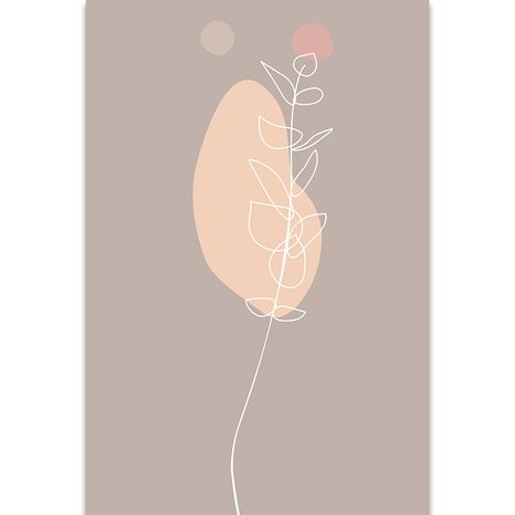 QUADRO SU TELA – FOGLIA MINIMALISTA NO3 - QUADRI FORME ASTRATTE - STAMPE E QUADRI