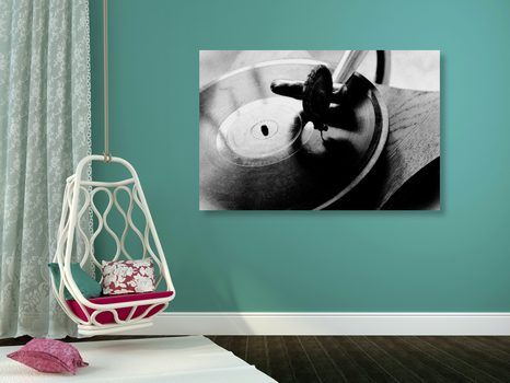 ΕΙΚΌΝΑ ΑΝΤΊΚΑ ΓΡΑΜΜΟΦΏΝΟΥ ΣΕ ΑΣΠΡΌΜΑΥΡΟ - ΠΊΝΑΚΕΣ ΑΣΠΡΌΜΑΥΡΕΣ - ΠΊΝΑΚΕΣ