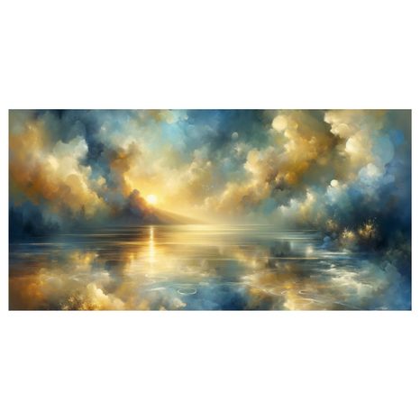 WANDBILD RUHIGER MORGEN AM SEE - BILDER VON SONNENAUFGANG UND SONNENUNTERGANG - BILDER