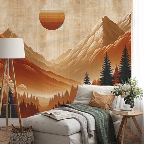 SAMOLEPÍCÍ TAPETA HŘEJIVÉ HORSKÉ PANORAMA - TAPETY HORY - TAPETY