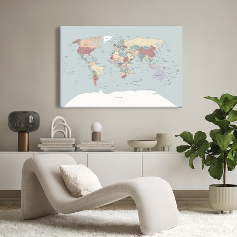 WANDBILD BUNTE WELTKARTE - WELTKARTEN ALS BILDER - BILDER