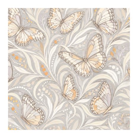TABLEAU SUR TOILE – PAPILLONS PASTEL PARMI LES FEUILLES - TABLEAUX PAPILLONS - TABLEAUX