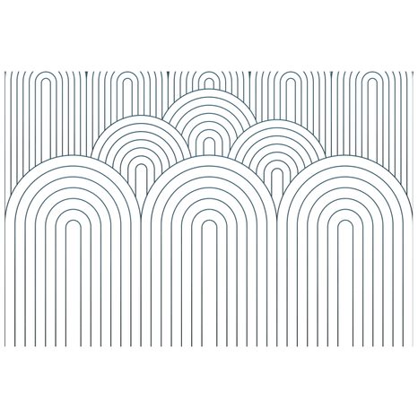 ÖNTAPADÓ TAPÉTA KÉKES FEHÉR SZIVÁRVÁNY MINTA MID-CENTURY - ÖNTAPADÓ TAPÉTÁK - TAPÉTÁK