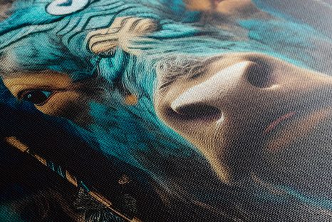 QUADRO SU TELA – BUFALO BLU-ORO - QUADRI I DOMINATORI DEL REGNO ANIMALE - STAMPE E QUADRI