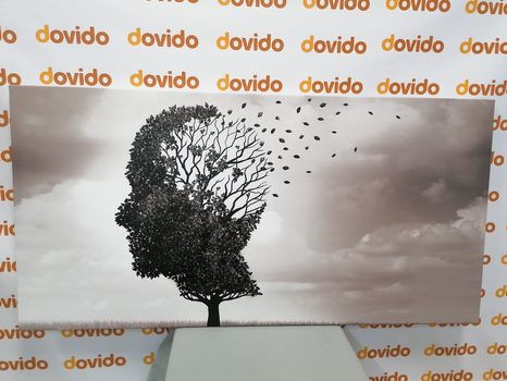 OBRAZ DRZEWO W KSZTAŁCIE TWARZY - OBRAZY CZARNO-BIAŁE - OBRAZY