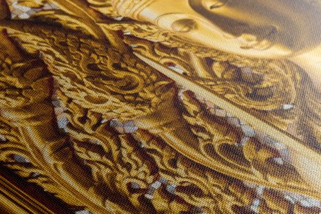 КАРТИНА НА ПЛАТНО – СТАТУЯ НА БУДА В ХРАМ - ФЪН ШУЙ КАРТИНИ - КАРТИНИ