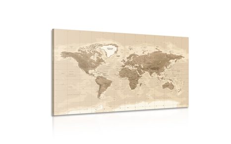 KÉP LÁTVÁNYOS VINTAGE VILÁGTÉRKÉP - TÉRKÉPES KÉPEK - KÉPEK