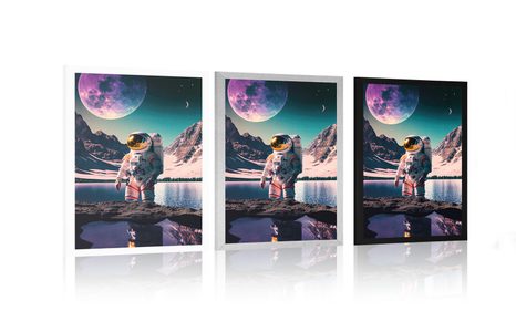 POSZTER ŰRHAJÓS AZ ISMERETLEN BOLYGÓ FELSZÍNÉN. - ŰRHAJÓSOK - POSZTEREK