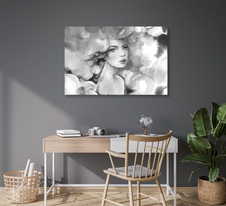 OBRAZ PÔVAB ŽENY V ČIERNOBIELOM PREVEDENÍ - ČIERNOBIELE OBRAZY - OBRAZY