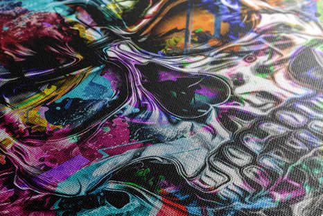 OBRAZ FAREBNÁ UMELECKÁ LEBKA - POP ART OBRAZY - OBRAZY