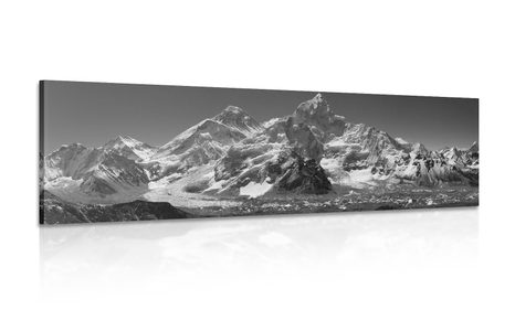 CANVAS PRINT BEAUTIFUL MOUNTAIN PEAK IN BLACK AND WHITE - BLACK AND WHITE PICTURES - PICTURES