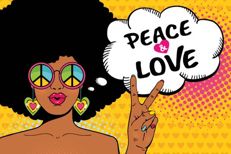 TAPETA ŽIVOT V MÍRU - PEACE & LOVE - POP ART TAPETY - TAPETY