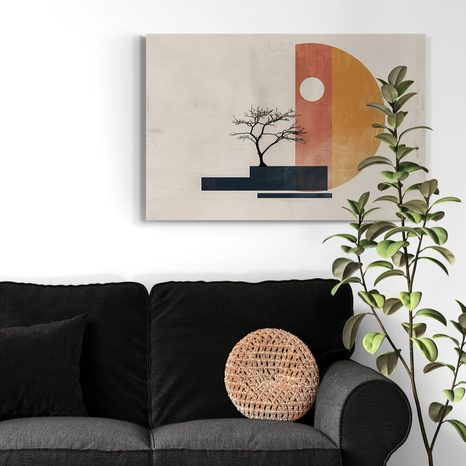 OBRAZ JAPANDI STROM S ABSTRAKTNÝMI PRVKAMI - JAPANDI OBRAZY - OBRAZY