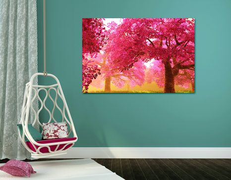 OBRAZ MAGICZNE DRZEWA KWITNĄCEJ WIŚNI - OBRAZY PRZYRODY I KRAJOBRAZY - OBRAZY