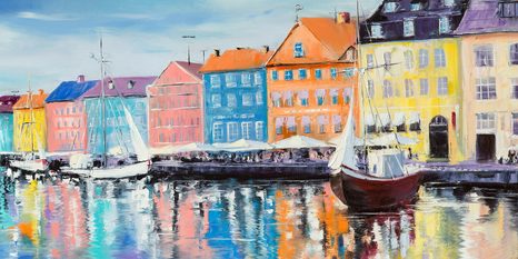 TABLOU PICTURĂ ÎN ULEI VENEȚIA - TABLOURI CU ORAȘE - TABLOURI