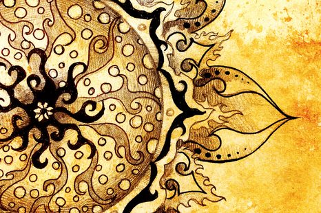 КАРТИНА НА ПЛАТНО – МАНДАЛА С ВИНТИДЖ НОТКА - ФЪН ШУЙ КАРТИНИ - КАРТИНИ