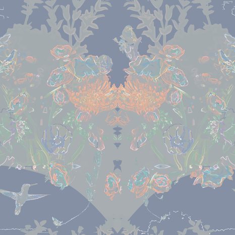 PAPIER PEINT – FORÊT MYSTÉRIEUSE SUR FOND GRIS - PAPIERS PEINTS NATURE - PAPIERS PEINTS PANORAMIQUES