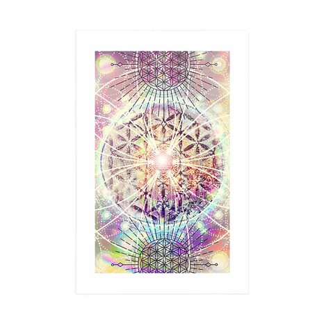 PLAKAT S PASPARTUOM MANDALA U ZANIMLJIVOM DIZAJNU - FENG SHUI - PLAKATI