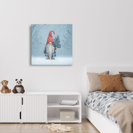 WEIHNACHTLICHES WANDBILD FESTLICHE ATMOSPHÄRE MIT EINEM WICHTEL - WEIHNACHTS- UND WINTERBILDER - BILDER